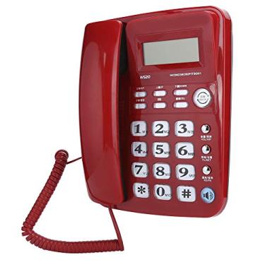 Imagem de Telefone fixo – Telefone fixo viva-voz – Identificação de chamadas – Telefone com fio de mesa – para casa, escritório, negócios (vermelho)