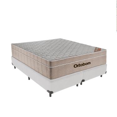 Imagem de Cama + Box Queen Branca Colchão De Molas Ensacadas - Ortobom - AirTech SpringPocket 158x198x65cm