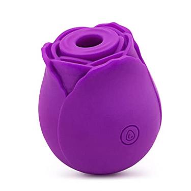 Imagem de Vibrador Silicone vibradoris feminino, Vibrador Flor Rosa Ponta Dupla Função Sugador e Aquecimento G57 púrpura vibradoris feminino sexual ab5