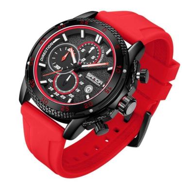 Imagem de Relógio Masculino De Silicone Quartzo Esportivo 3atm Vermelho