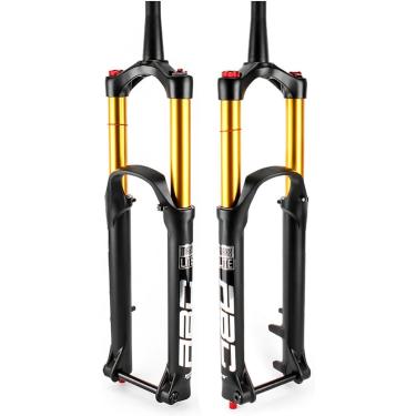 Imagem de Garfo mtb 27.5 29 Polegada mtb suspensão garfo viagem 170mm 1-1/2 tubo cônico mountain bike garfos bloqueio manual freio a disco, preto, 29''