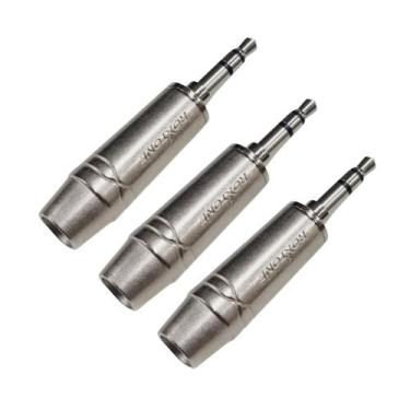 Imagem de Kit 3 Plug P2 Macho Estéreo Prof P/ Celular Mesmo com Capa - Roxtone