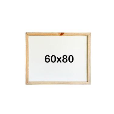 Imagem de Quadro Branco 60X80 Lisa Com Moldura Madeira Anotações Tarefas Lousa A