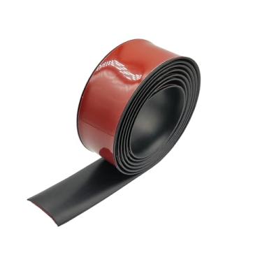 Imagem de Faixa de transição de piso, tiras de cobertura de piso laminado autoadesivo de transições de piso, 5 cm de largura de vinil divisor de piso para faixa de limite de carpete (2 pés, preto)