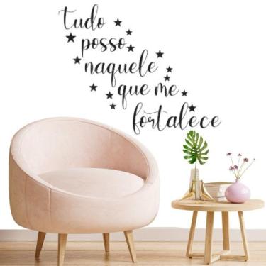 Imagem de Kit Adesivo Decorativo A Fé Move Montanhas + Tudo Posso Filipenses 4.1