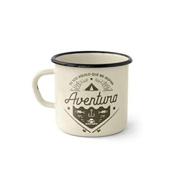 Imagem de Guepardo, Caneca Esmaltada, Modelo Aventura, Alumínio, 240ml, Viagens, Camping, Design Estiloso, Branco
