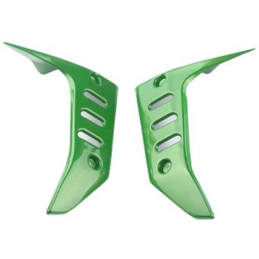 Imagem de FINMOKAL Tampa do radiador lateral da motocicleta protetor de carenagem do painel lateral protetor de tanque de água compatível com Kawasaki Z750 Z 750 2004-2007, verde perolado