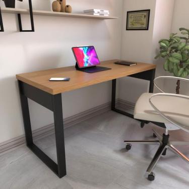Imagem de Mesa Escrivaninha Home Office 100% Mdf Freijó/Preto - Panorama Móveis,