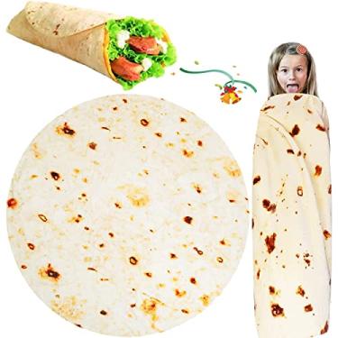 Imagem de SILUI Cobertor de burrito de tortilha para crianças, coisas úteis para bebês, novidade divertida, manta de comida recém-nascida, cobertor de envoltório de taco, presentes de elefante branco, cobertor