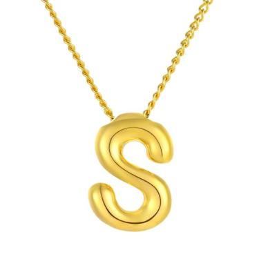 Imagem de YAQILUBEI Colar com inicial feminina - Pingente de letra banhado a ouro 18K, presente exclusivo para ela, Ouro e cobre, Sem Pedra Preciosa