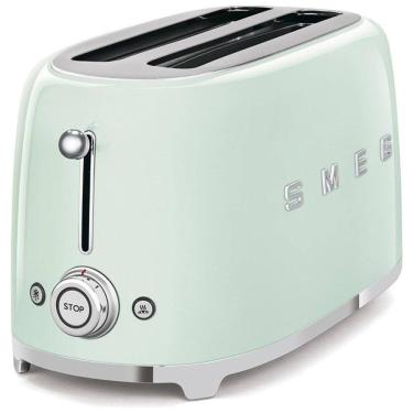 Imagem de Smeg TSF02PGUS Torradeira Elétrica de 2 Fatias, Aço Inoxidável, 1800W, 110V, Verde