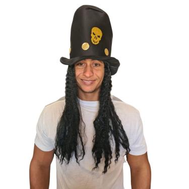Imagem de Cartola Com Cabelo E Caveira Em Eva Fantasia