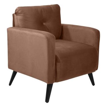 Imagem de Poltrona Decorativa Sala Escritorio Bahamas Veludo - Cobre Cobre