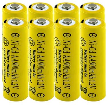 Imagem de Yibatopow Pilhas Recarregáveis Ni-Cd Aa 900Mah 1,2V Para Iluminação Solar Externa, Luminária Gramado, Poste De Solar, Luzes Corda, Parede Jardim (8 Unidades)