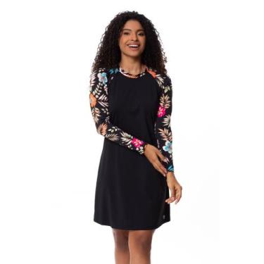 Imagem de Kit Vestido Saída De Praia + Shorts Moda Praia Evangélica Piscina Uv50