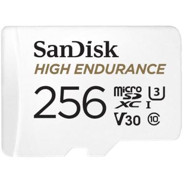 Imagem de SanDisk Placa de vídeo microSDXC de alta resistência de 256 GB com adaptador para câmera veicular e sistemas de monitoramento doméstico - C10, U3, V30, 4K UHD, cartão micro SD - SDSQQNR-256G-GN6IA