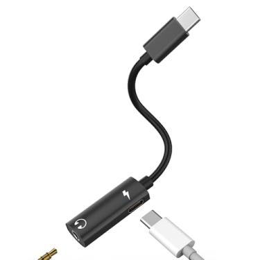 Imagem de Adaptador USB C para conector de fone de ouvido de 3,5 mm (2 em 1) para carregador Apple tipo C para iPhone 16 15 DAC divisor de cabo de áudio compatível com Samsung para conector iPad, conversor