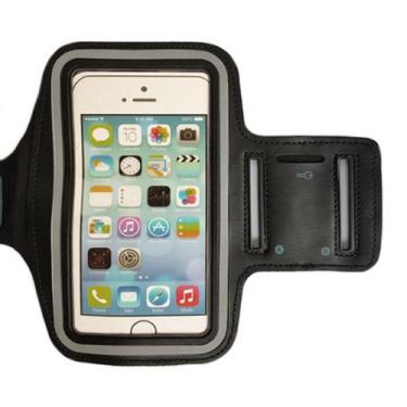 Imagem de Braçadeira Para Celular Couro 6.5 Pol Para Corrida - Preto - Xbom