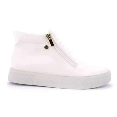 Imagem de Bota Cano Curto Feminina Quiz Pelucia 64178306, 34, Off white