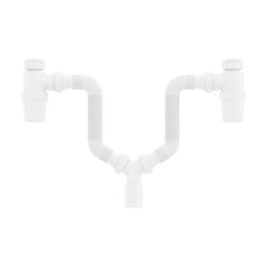 Imagem de Sifão Duplo Sanfonado Extensível Censi Com Copo Horizontal B