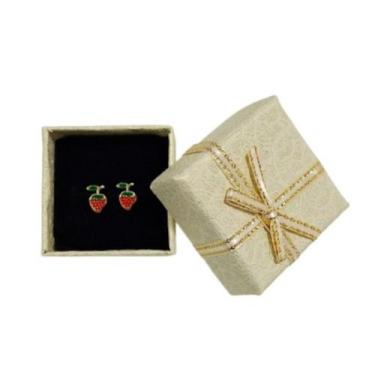 Imagem de Brinco Infantil Moraguinho Folheado Ouro Caixinha Presente - MIXFOLHEA