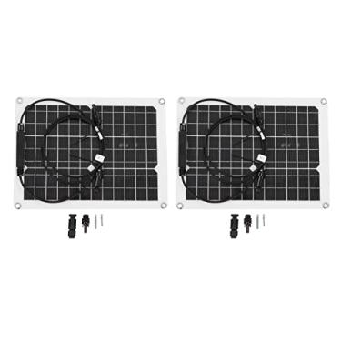 Imagem de Kit de painel solar flexível, silicone monocristalino, à prova d'água, anti-refluxo, painel de carregamento solar 2x15W para acampamento de barco RV