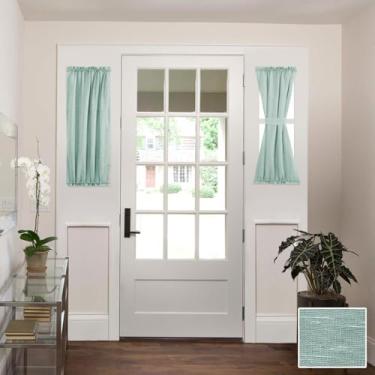 Imagem de H.VERSAILTEX Cortinas francesas de linho semitransparentes, com redução de luz, portas de privacidade, capa de janela com amarração | Bolso para varão 1 painel para portas de vidro da sala de estar