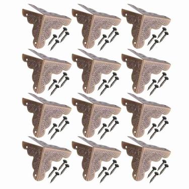 Imagem de GLOGLOW Protetores de Canto de Mesa, 12 Unidades de 0,94 ''Protetores de Canto para Móveis, Caixa de Madeira, Caixa de Presente de Joias para Mesa de Móveis (Bronze Verde)
