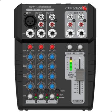 Imagem de Mesa de Som Equalizador Som Automotivo Stetsom 12V STM0803 3 Canais 4 