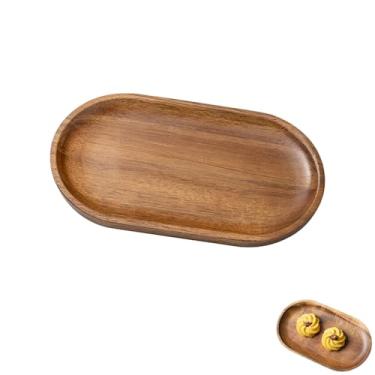 Imagem de LIFTATAPA Bandeja de madeira pequena, bandejas ovais de madeira de 19 x 10 cm, bandeja de madeira de acácia para mesas de café, sobremesa, lanche, frutas, bandeja de banheiro tábua de charcutaria para
