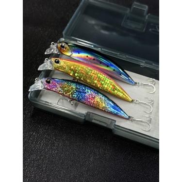Imagem de 3 peças 11 cm 30 g Minnow Isca Isca Carkbait Wobblers Swimbait Equipamento de pesca que afundam Jerbaits artificiais Wobbler para equipamentos de pesca de truta de robalo lúcio (AH1131B-4,3'' 31,2 g)