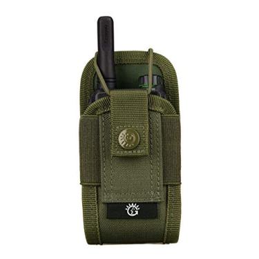 Imagem de SINAIRSOFT Coldre de rádio de nylon, capa de rádio universal, leve, bolsa de armazenamento de interfone militar para acessórios de coldre Walkie Talkies Molle System (verde militar)