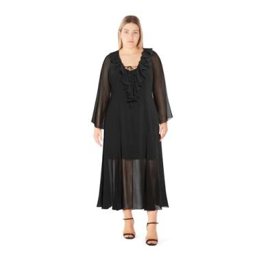 Imagem de City Chic Vestido de coquetel feminino plus size - Nellie Maxi, Preto, 58