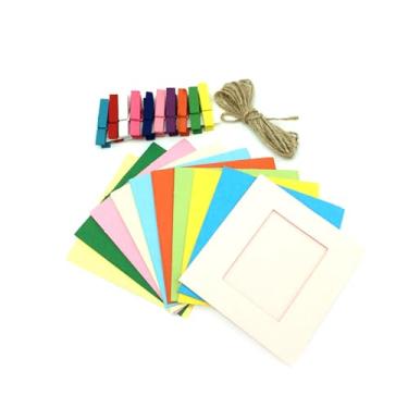 Imagem de Hyuduo Moldura de Papel Kraft de 3 Polegadas para Fotos de Parede Suspensas Criativas Moldura para Memória Familiar, Estilo DIY para Sala de Estar, Quarto, Sala de Jantar, Estudo, 10 Unidades 4,5 * 5,8 Cm Colorido (Colorido)