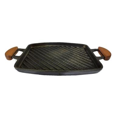 Imagem de Chapa Bifeteira Grill Antiaderente Alça 31X24Cm E Espátula