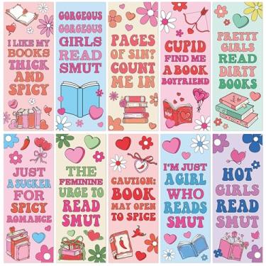 Imagem de Laffact Marcadores de página picantes do dia dos namorados – 240 peças de rastreador de leitura do clube do livro, marcador de página de ingressos com tema picante rosa e vermelho, acessório para