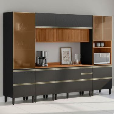 Imagem de Cozinha Modulada 6 Pecas 310 cm Ripado DP3102 Demartez