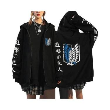 Imagem de Moletom Unissex Com Estampa Gráfica De Attack on Titan, Zíper, Casual 