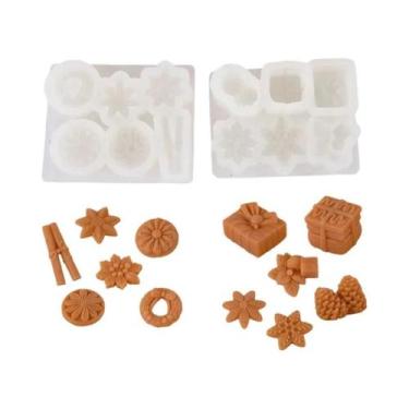 Imagem de Conjunto De Moldes De Silicone Para Casa De Boneco De Neve De Natal Pa