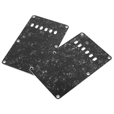 Imagem de RiToEasysports Protetor de Picareta de Guitarra, 2 Peças de Placas de Cobertura Traseira de Guitarra Elétrica de Plástico Pvc Com Substituição de Placa Traseira de 6 Furos para Guitarristas (Preta)