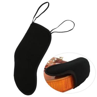 Imagem de Cosiki Descanso de Ombro para Queixo de Violino de Algodão Macio Fácil de Instalar Protetor de Almofada de Flanela Preta para Crianças