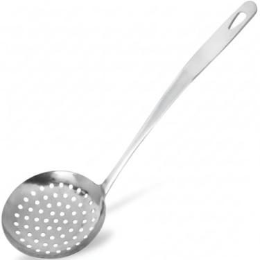 Imagem de Escumadeira em Aço Inox Premium 24,5cm Cozidos Massas Frituras Resistência e Praticidade para Cozinhar e Servir
