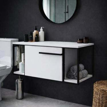 Imagem de Gabinete Banheiro Sem Cuba Armário Lavabo Porta Toalha - LaCasaMia, Br