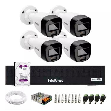 Imagem de Kit Intelbras 4 Vhd 1120b Full Color Dvr 1008c 8ch C/hd 1tb
