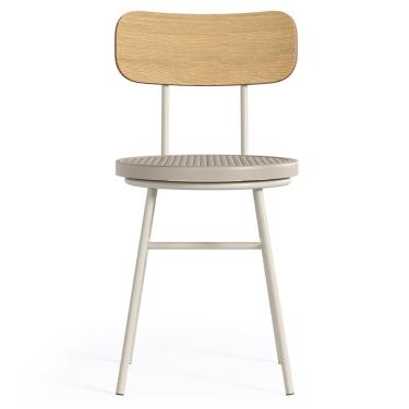 Imagem de Cadeira Retro Decorativa Com Encosto Caramelo Bege Overseas