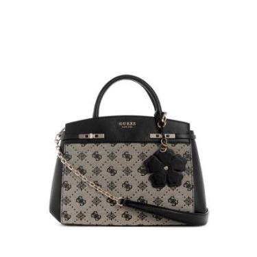 Imagem de Bolsa Guess Melinda Logo Tri Comp Satchel Preto - JP990206-Feminino
