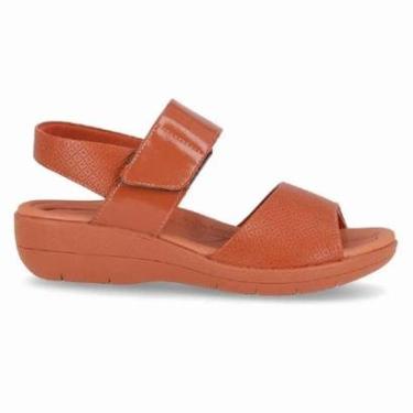 Imagem de Sandália Fem Piccadilly Napa Pvc Exp Ocre Marrom 239016-40-Feminino