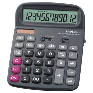 Imagem de Calculadora Truly 836A com 12 Dígitos para Cálculos Financeiros Ideal para Escritório e Casa
