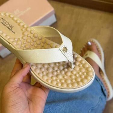 Imagem de Sandália Rasteirinha Feminina Modare 7162.331, Branco off, 35