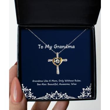 Imagem de SpreadPassion Lindos presentes de avó, Grandma Like A Mom, Only Without Rules. Veja também: Colar divertido de cruz dançante para avó do neto